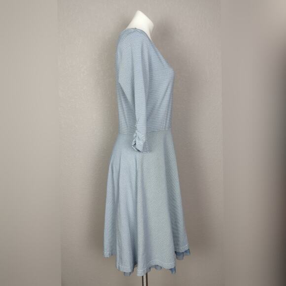 Matilda Jane Between the Lines Blue Stripe Tulle Dress Size Large - Picture 3 of 15